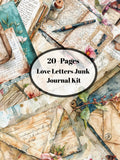 Love Letters Junk Journal Kit | Vintage Romance Ephemera Pages (Digital Download) Love Romance Flower