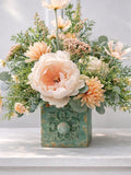 Peach Spring Centerpiece, farmhouse floral arrangement, blush peony decor FLOWER DELIVERY