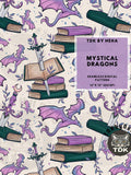 Magical Dragon Book Seamless Pattern for Fabric Printing Reading Digital Paper Fantasy Bookish Seamless Sublimation book love Wrap Wallpaper Love Romance Flower