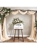 Wedding Arch Arrangement: Greenery, Ivory Silk Flowers, Backdrop Swag Tieback wedding flower