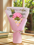 Crochet Flower Bouquet with Custom Card, Knitted Floral Gift for Her, Eternal Flower Arrangement, Home& Wedding Decor, MotherÕs Day Gifts Bouquet