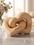 Personalized Heart Wooden Sculpture With Custom Name, Romantic Gift for Couples, Anniversary Wedding Present for Him Her ANNIVERSARY