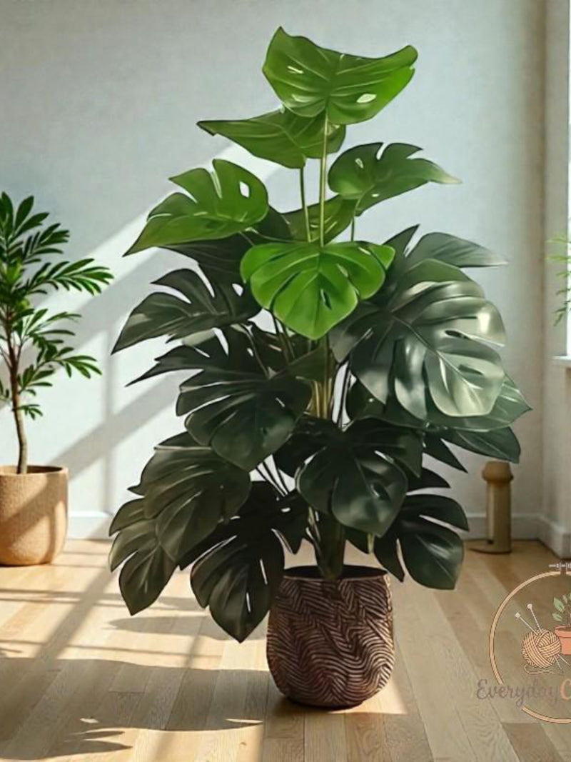 Artificial Fiddle Leaf Fig Tree Indoor Faux Plant, Realistic Large Greenery Decor for Living Room Office Wedding faux plants