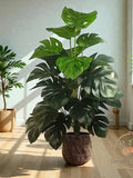 Artificial Fiddle Leaf Fig Tree Indoor Faux Plant, Realistic Large Greenery Decor for Living Room Office Wedding faux plants