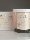 LOVE Natural Soy Wax Candle is a seductive blend of amber, bergamot, juicy plum, lotus flower, and vanilla. Love Romance Flower