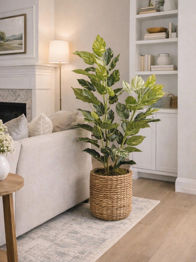 5FT Tall Artificial Dieffenbachia Style Plant Faux Tropical Indoor Floor Plant (no pot) faux plants