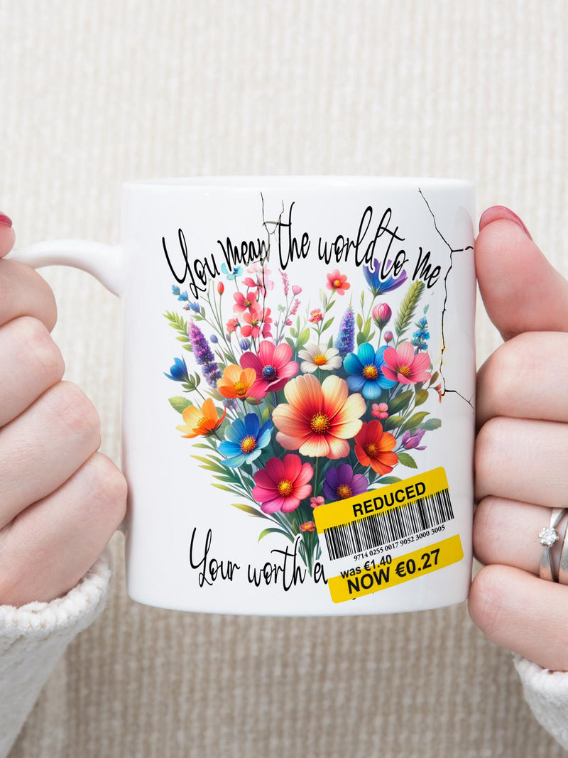 Funny "Worth Every Cent" Floral Greeting Card - Digital Download - Sarcastic Anniversary or Valentine's Card - Budget-Friendly Romance Love Romance Flower