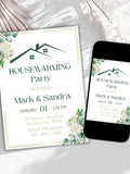 Greenery Housewarming Invitation Template, Editable Housewarming Party Invite, Modern Botanical Home Celebration, Digital Download BTS33 house warming flower