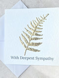 Sympathy Card Ð With Deepest Sympathy Card with Gold Botanical Design, Elegant Condolence Greeting Card sympathy flower