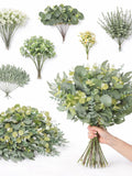 20 / 25PCS Artificial Mixed Eucalyptus Stems | Faux Greenery Leaves for DIY Bouquet, Floral Arrangement, Wedding & Home Decor faux plants