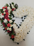 Large Bespoke Funeral Open Heart Wreath: Custom Memorial Tribute sympathy flower