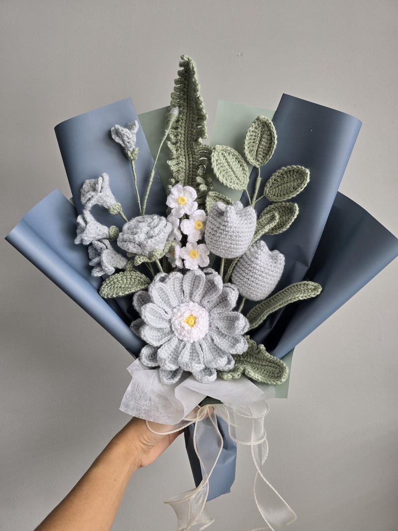 Handmade Crochet Flower Bouquet, Gift for him, birthday, baby shower Bouquet