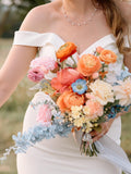 Wildflower Bridal Bouquet: Silk Peonies & Roses, Wedding Flowers wedding flower