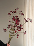 Faux Cranberry Branch, 29inch fake red berry Stem,Artificial Berry,Faux Burgundy Branches,Farmhouse Vase Filler,Flower Arrangement Decor faux plants