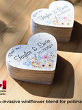 Personalized Wildflower Seed Paper Heart Wedding Favors for Guests in Bulk wedding flower