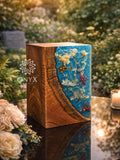 Handmade Wooden Cremation Urn with Resin & Flowers Ð Memorial Ashes Box | Sympathy Keepsake Gift sympathy flower