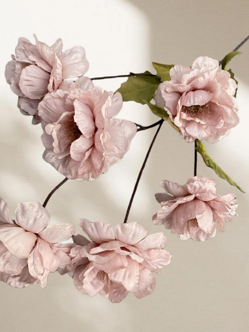 Artificial Peony Bouquet 6 Head Faux Silk Peonies Tall Vase Flowers Home Dining Room Decor Wedding Arrangement silk flower