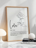 Love definition, printable wall art, digital download, love quotes, couples gift, bedroom prints, anniversary gifts, birthday gift for her Love Romance Flower