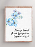 Forget Me Not Flower Remembrance Quote: Always Loved, Never Forgotten Sympathy Gift (Digital Download) sympathy flower