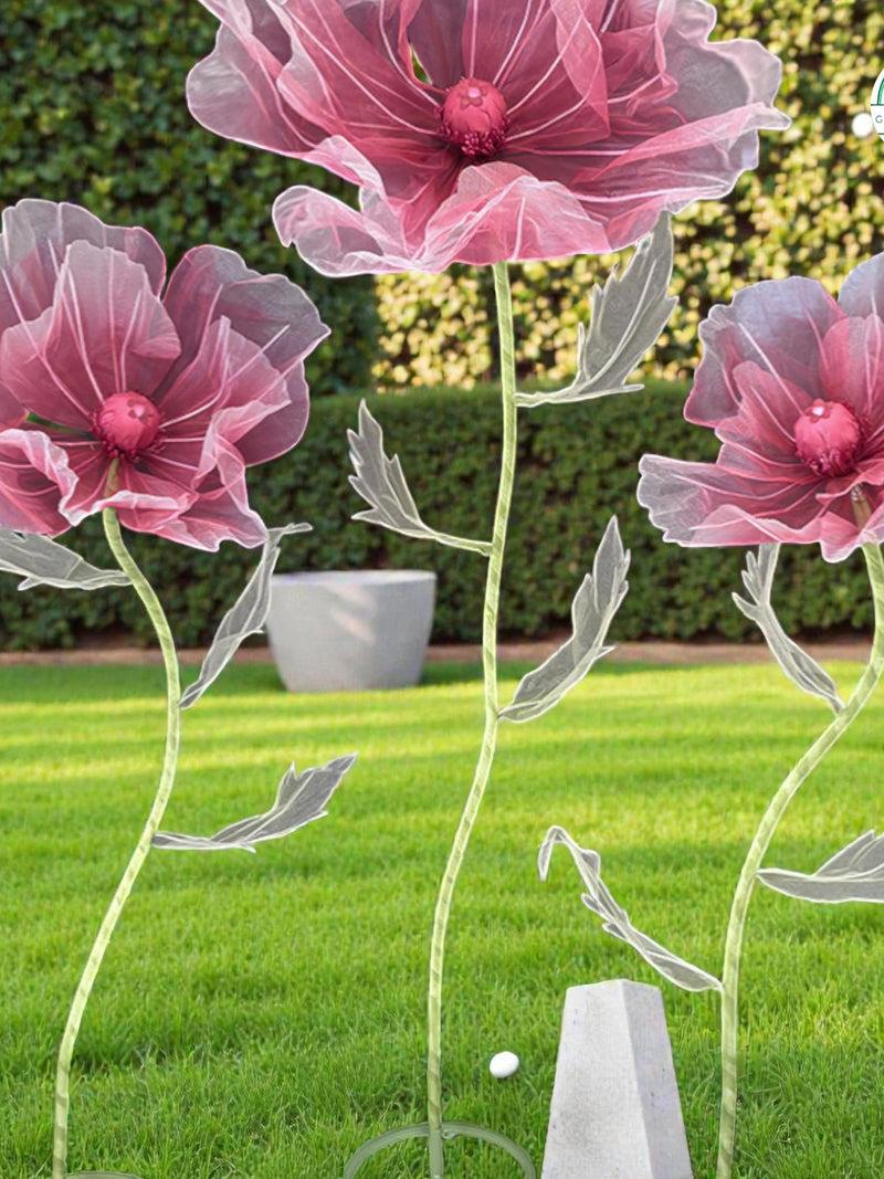 Giant Poppy Artificial Flower, Wedding Aisle Decor Prop, Silk Yarn Garden Ornament, Event Backdrop Display, Window Photography Decoration silk flower