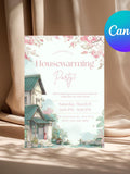 Editable Housewarming Invitation: Housewarming Party Invite, Front Door, Canva Template, New Home Party Invite Pink Floral New Home Invite house warming flower