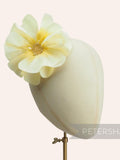 Silk Poppy 'Camille' Millinery Flower Mount Large 14cm - Pastel Yellow silk flower