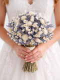 Dusty Blue Dried Flower Bridal Bouquet Ð Lavender & Ivory Rustic Wedding Bouquet Ð Preserved Boho Bride Flowers wedding flower