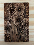 Wooden flower engraved blank light switch/outlet cover - lily of the valley and violets house warming flower
