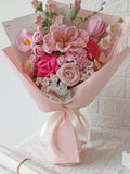 MotherÕs Day Crochet Bouquet Ð Handmade Forever Flower Arrangement Ð Everlasting Floral Lily, Tulip Elegant Gift for Mom Bouquet