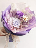 Preserved Rose & Hydrangea Bouquet, Purple Eternal Flower Arrangement, Romantic Gift for Her, Luxury Everlasting Roses Bouquet