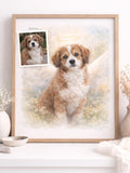 Pet Angel Tribute Portrait Ð Honour a Beloved PetÕs Memory with Soft Watercolour Artwork sympathy flower