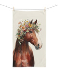 Dark Horse Hand Towel Flowers Soft Kitchen Towel Bathroom Decor Gift Idea Home Decors House Warming Present house warming flower