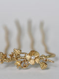 Fairy Magic Floral Bun Prong Leaf Hair Gold Flower Hair Pin Floral Hair Piece Bridal Boho Wedding Hair Clip Flower Hair Fork wedding flower
