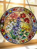 Personalized Birth Month Flower Suncatcher: Mom's Garden Decor, Glass Window Hanging, Mother's Day Gift, Family Memorial Ornament birthday flower