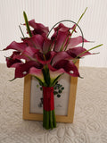 Burgundy Calla Lily Bridal Bouquet with Pearl Accents Bridesmaid Bouquets wedding flower
