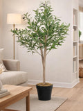 Artificial Olive Tree Ð Realistic Faux Plant with Olives, Textured Pot, Boho Modern Decor faux plants
