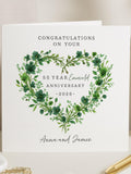 Emerald Anniversary Card, 55th Wedding Anniversary Card, Personalised Anniversary Card, Custom 55 Year Card, Floral Anniversary Card ANNIVERSARY