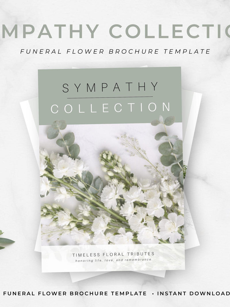Funeral Flower Brochure Template | Sympathy Collection Canva Template | Florist Price List | Editable Memorial Floral Catalogue sympathy flower