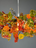 Warm Flower Leaf Resin Chandelier: Bronze Hanging Ceiling Lamp house warming flower