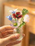 Housewarming Gift For Her Mini Glass Flower Birth Month Flower Minimalist Decor Handmade Flamework Tiny Vase Keepsake house warming flower