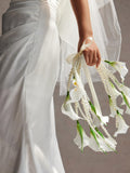 Calla & Pearl Wedding Bouquet: Rustic Bridal Bouquets, Artificial Flowers, Orsage, Boutonniere, Wedding Accessories, Wedding Decor Bouquet