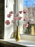 Pink Cosmos Stained Glass Flowers - Wildflower Bouquet in Tiffany Technique - Gift for Her ANNIVERSARY