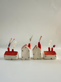 Double chimney Ceramic House dried flower holder house warming flower