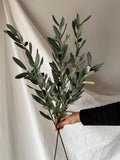 Artificial Olive Branch for Greenery Garland, Fake Olive stem with fruits, Faux Olive Leaf for House Warming, Wedding Holiday Season Decors faux plants