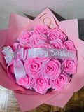 Glittered Ribbon Rose Bouquet Ð Custom Artificial Flowers, Keepsake Gift FLOWER DELIVERY