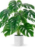 Der Rose Large Artificial Monstera Plant Ð Faux Potted Indoor Farmhouse DŽcor faux plants
