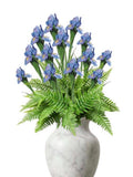 Silk Iris Flower Spray -Lavender/Blue 28" Artificial Iris silk flower