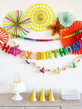 Happy Birthday Felt Ball Garland - Birthday Garland, HAPPY BIRTHDAY banner, Party Garland, Birthday Decor, Party Decor, Felt birthday flower