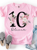 Tenth birthday girl shirt,flower 10th birthday shirt,10th birthday flower shirt,birthday shirt 10,birthday girl shirt,10th birthday girl birthday flower