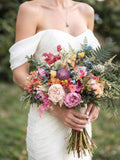 Boho Color Palette Bridal Bouquet Dried Preserved Flowers wedding flower